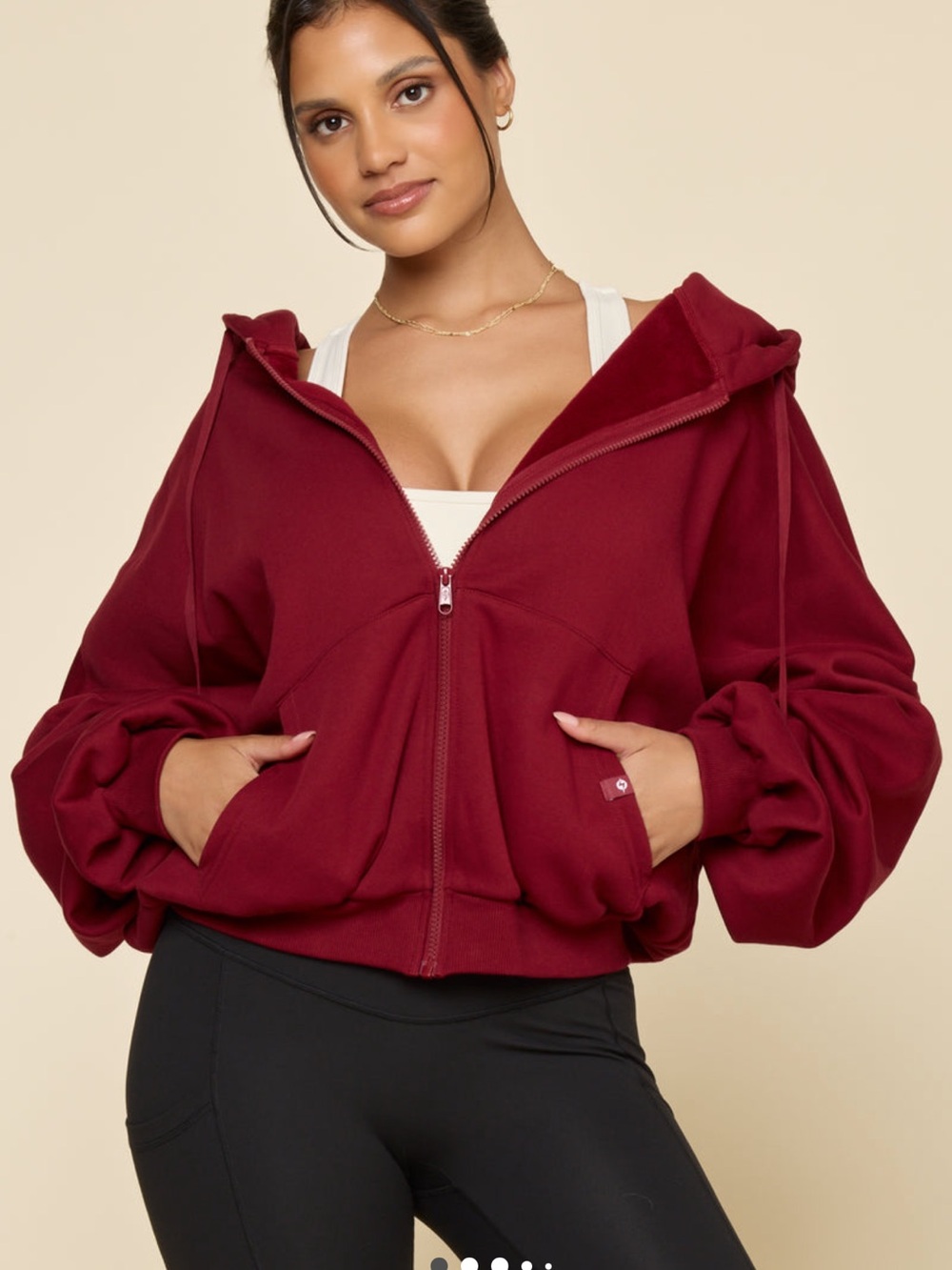 POPFLEX Cloud Zip Hoodie - Crimson